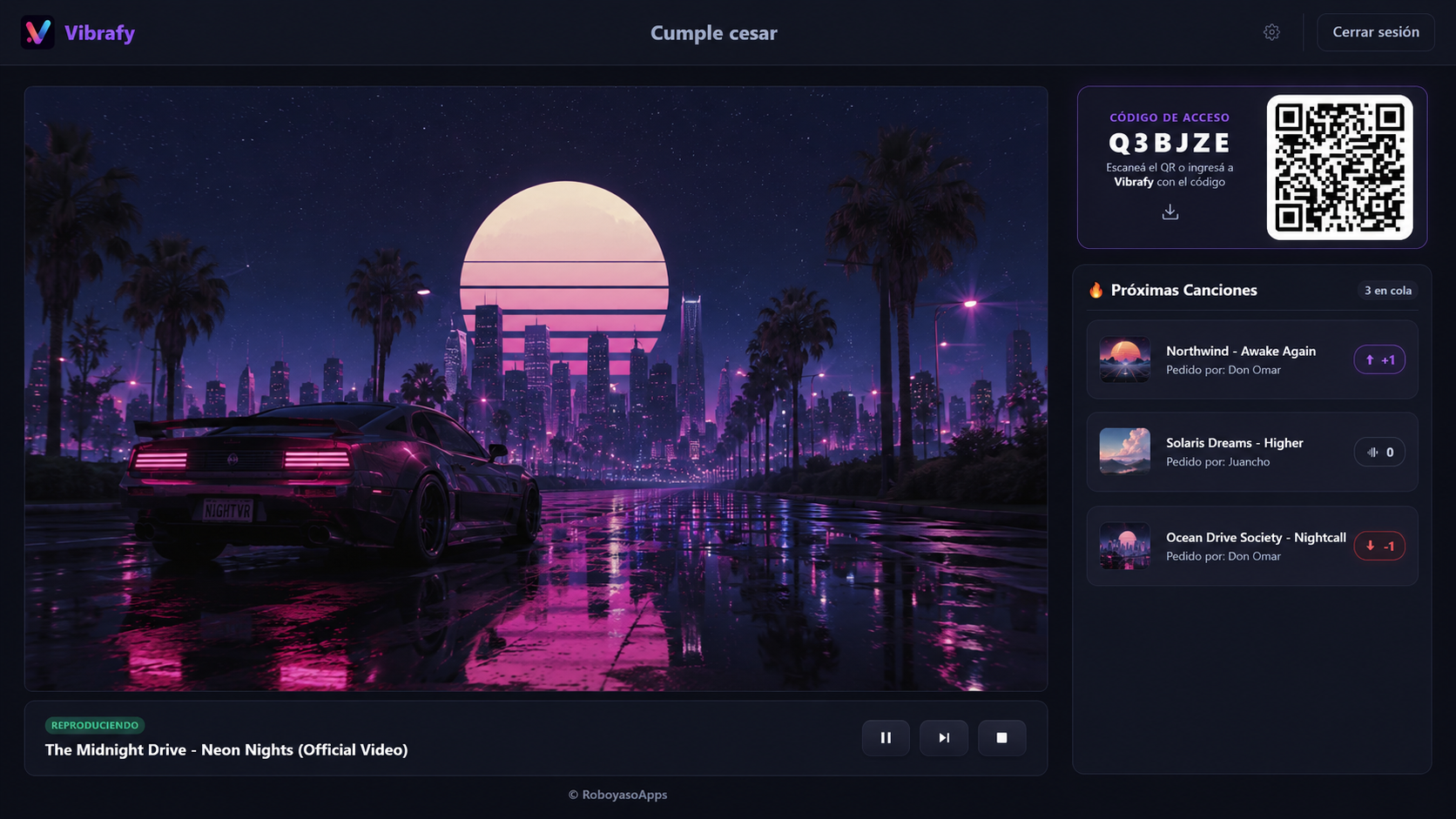 Vibrafy TV Dashboard